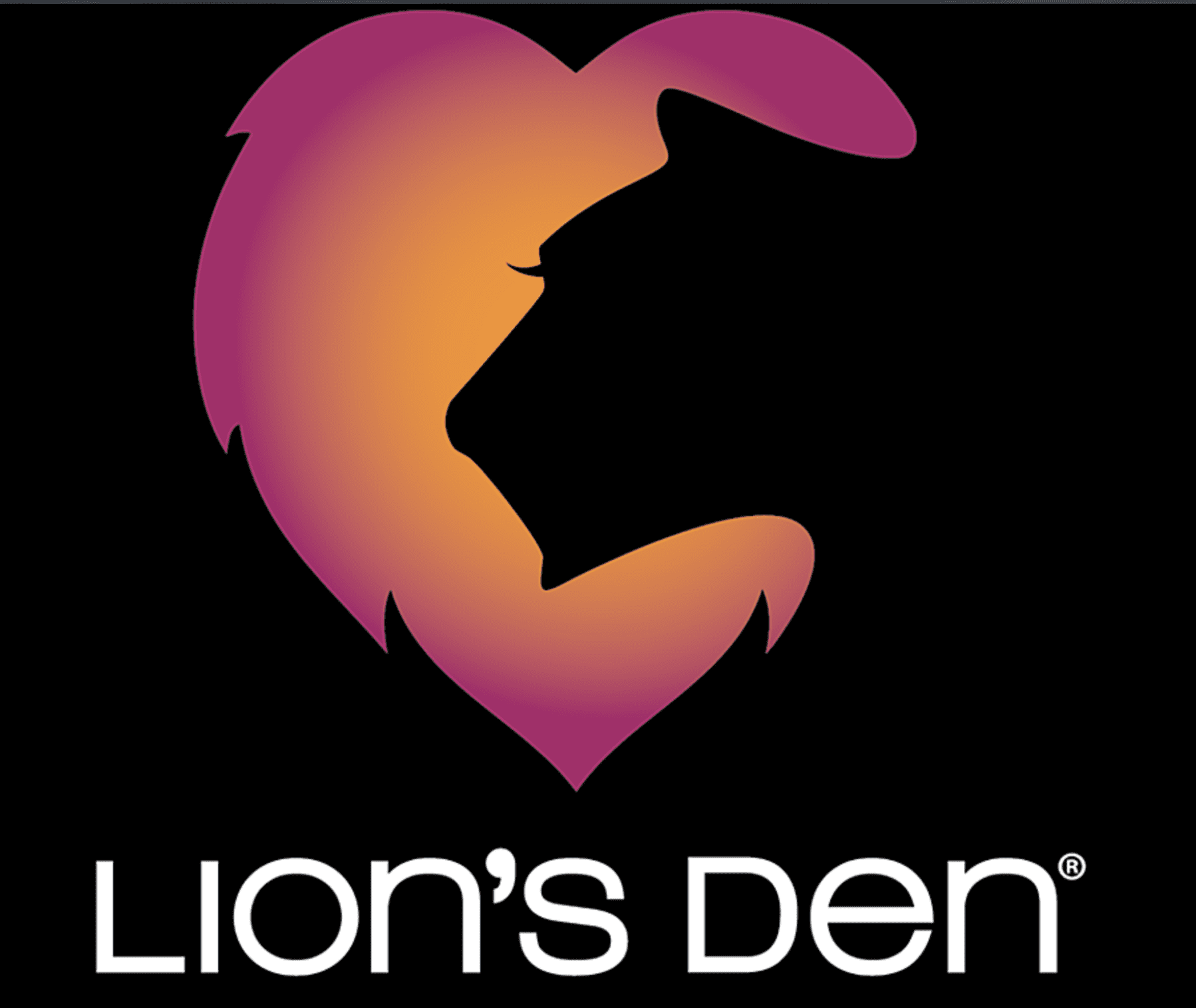 Heart shaped lion logo for Lions Den