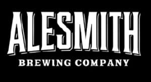 Alesmith Brewing logo with black background and white letters 